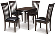 Hammis 5-Piece Dining Table and 4 Chairs (Dining Drop Leaf Table, Dining Chair, Dining Chair, Dining Chair, Dining Chair)