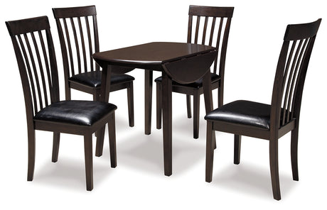 Hammis 5-Piece Dining Table and 4 Chairs (Dining Drop Leaf Table, Dining Chair, Dining Chair, Dining Chair, Dining Chair)