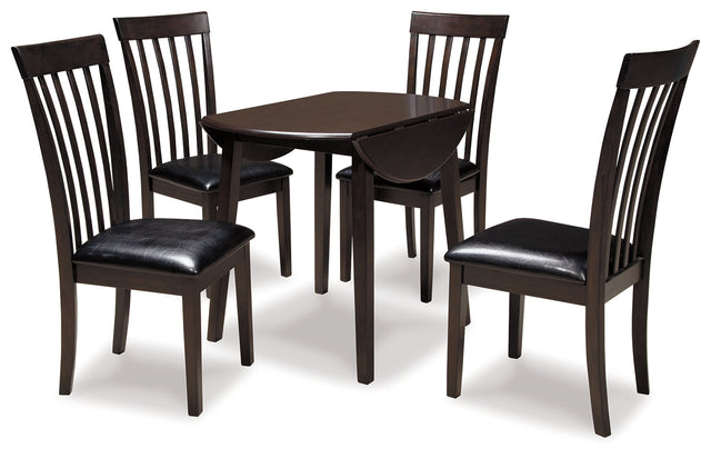 Hammis 5-Piece Dining Table and 4 Chairs (Dining Drop Leaf Table, Dining Chair, Dining Chair, Dining Chair, Dining Chair)