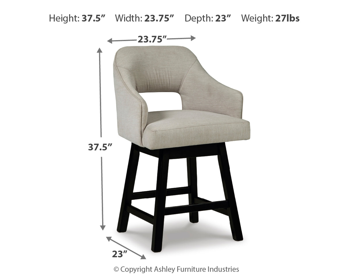 Tallenger Counter Height Bar Stool (Color: Linen/Brown, Barstool Height: Counter Height)