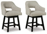 Tallenger Counter Height Bar Stool (Color: Linen/Brown, Barstool Height: Counter Height)