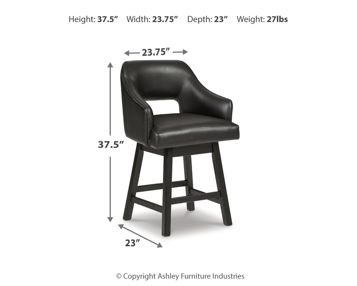 Tallenger Counter Height Bar Stool (Color: Black/Dark Brown, Barstool Height: Counter Height)