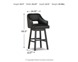Tallenger Counter Height Bar Stool (Color: Black/Dark Brown, Barstool Height: Pub/Bar Height)