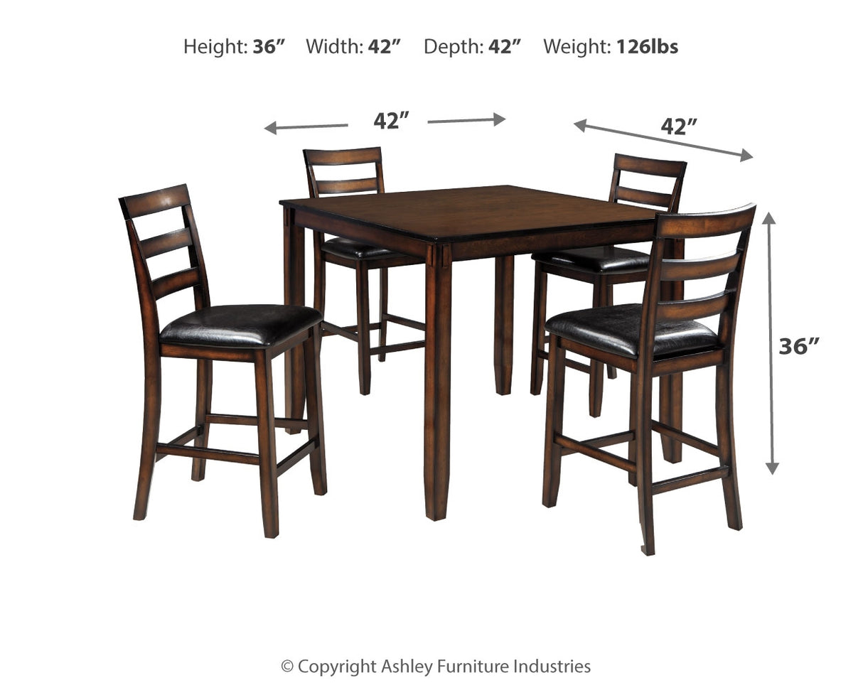 Coviar Counter Height Dining Table and Bar Stools (Set of 5)