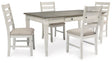 Skempton 5-Piece Dining Table and 4 Chairs (Dining Table, Dining Chair, Dining Chair, Dining Chair, Dining Chair)