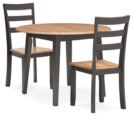 Gesthaven 3-Piece Dining Table and 2 Chairs (Dining Drop Leaf Table, Dining Chair, Dining Chair)