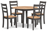 Gesthaven 5-Piece Dining Table and 4 Chairs (Dining Drop Leaf Table, Dining Chair, Dining Chair, Dining Chair, Dining Chair)