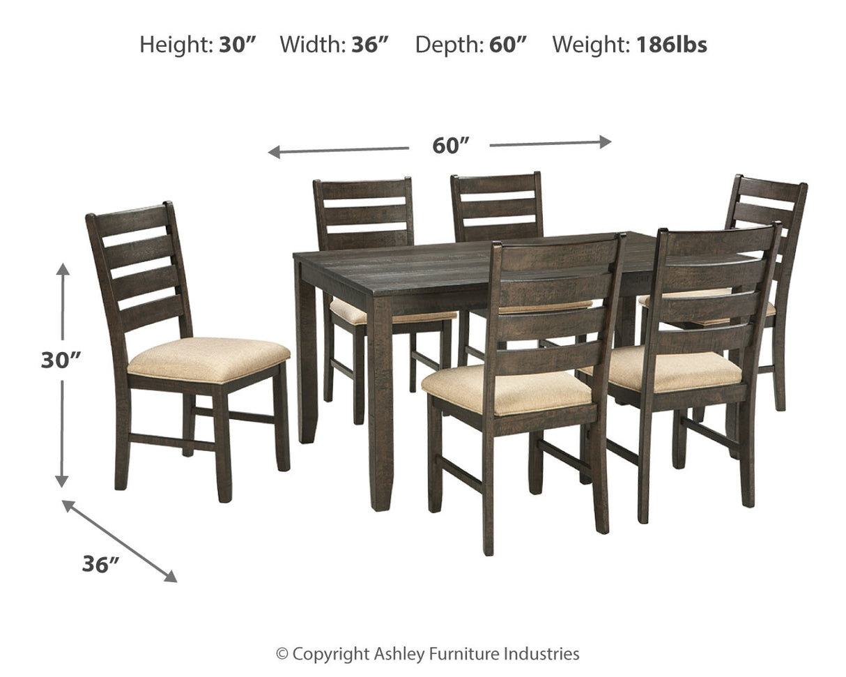 Rokane Dining Table and Chairs (Set of 7)