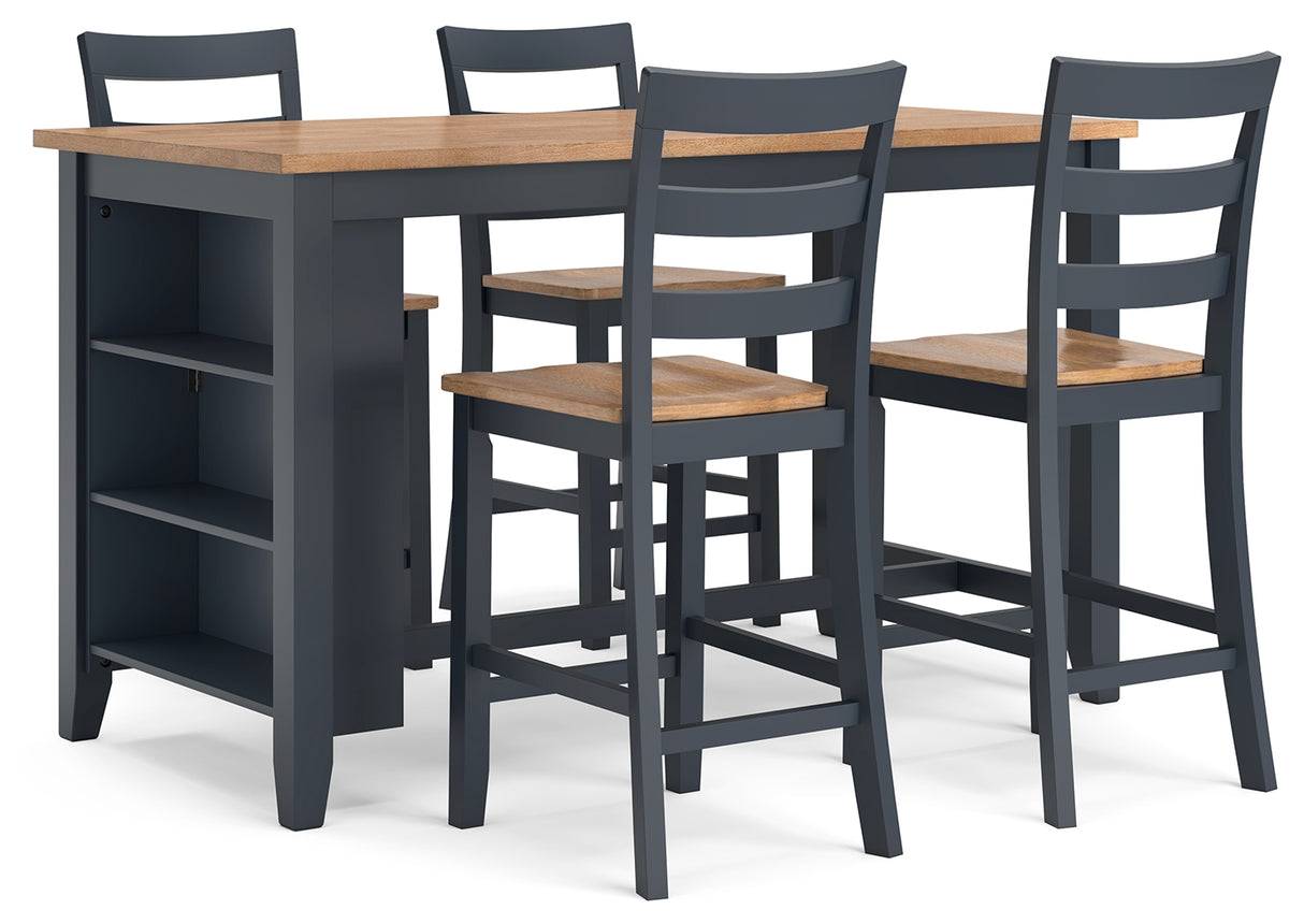 Gesthaven 5-Piece Counter Height Dining Table and 4 Barstools (Counter Height Dining Table, Counter Height Barstool, Counter Height Barstool, Counter Height Barstool, Counter Height Barstool)
