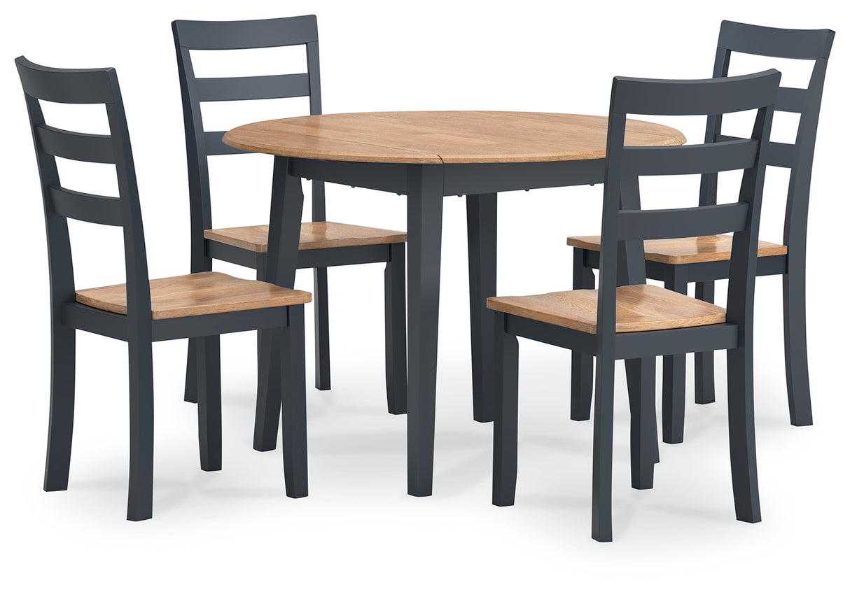 Gesthaven 5-Piece Dining Table and 4 Chairs (Dining Drop Leaf Table, Dining Chair, Dining Chair, Dining Chair, Dining Chair)