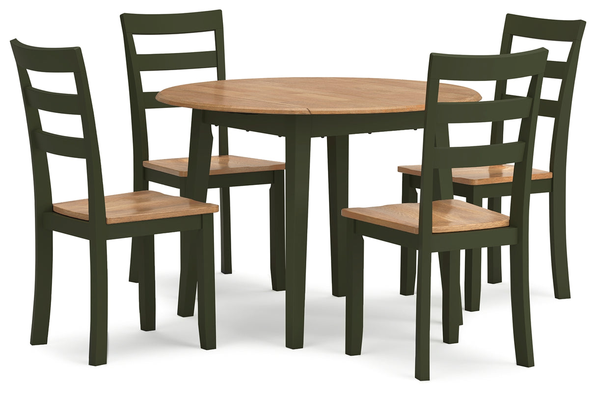Gesthaven 5-Piece Dining Table and 4 Chairs (Dining Drop Leaf Table, Dining Chair, Dining Chair, Dining Chair, Dining Chair)