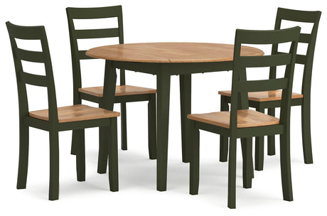 Gesthaven 5-Piece Dining Table and 4 Chairs (Dining Drop Leaf Table, Dining Chair, Dining Chair, Dining Chair, Dining Chair)