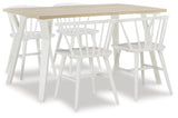 Grannen 5-Piece Dining Table and 4 Chairs (Dining Table, Dining Chair, Dining Chair, Dining Chair, Dining Chair)