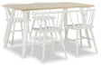 Grannen 5-Piece Dining Table and 4 Chairs (Dining Table, Dining Chair, Dining Chair, Dining Chair, Dining Chair)