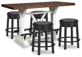 Valebeck Counter Height Dining Table and 4 Barstools