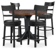 Valebeck Counter Height Table and 4 Barstools
