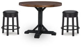 Valebeck Counter Height Dining Table and 2 Barstools