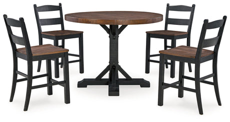 Valebeck 7-Piece Counter Height Dining Table and 4 Barstools with Storage