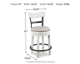 Valebeck Counter Height Bar Stool (Color: White, Barstool Height: Counter Height)