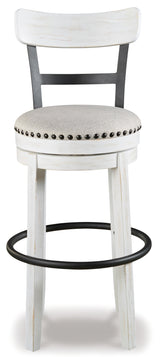 Valebeck Counter Height Bar Stool (Color: White, Barstool Height: Pub/Bar Height)