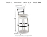 Valebeck Counter Height Bar Stool (Color: White, Barstool Height: Pub/Bar Height)