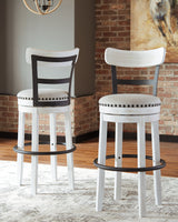 Valebeck Counter Height Bar Stool (Color: White, Barstool Height: Pub/Bar Height)