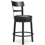 Valebeck Counter Height Bar Stool (Color: Black, Barstool Height: Counter Height)
