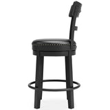 Valebeck Counter Height Bar Stool (Color: Black, Barstool Height: Counter Height)
