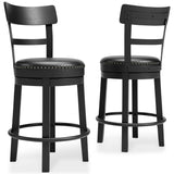 Valebeck Counter Height Bar Stool (Color: Black, Barstool Height: Counter Height)