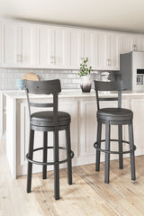 Valebeck Counter Height Bar Stool (Color: Black, Barstool Height: Pub/Bar Height)