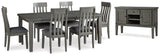 Hallanden 8-Piece Dining Table and 6 Chairs with Storage (Dining Extension Table, Dining Chair, Dining Chair, Dining Chair, Dining Chair, Dining Chair, Dining Chair, Dining Server)