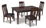 Haddigan 5-Piece Dining Table and 4 Chairs (Dining Chair, Dining Chair, Dining Chair, Dining Chair, Dining Extension Table)