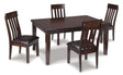 Haddigan 5-Piece Dining Table and 4 Chairs (Dining Chair, Dining Chair, Dining Chair, Dining Chair, Dining Extension Table)