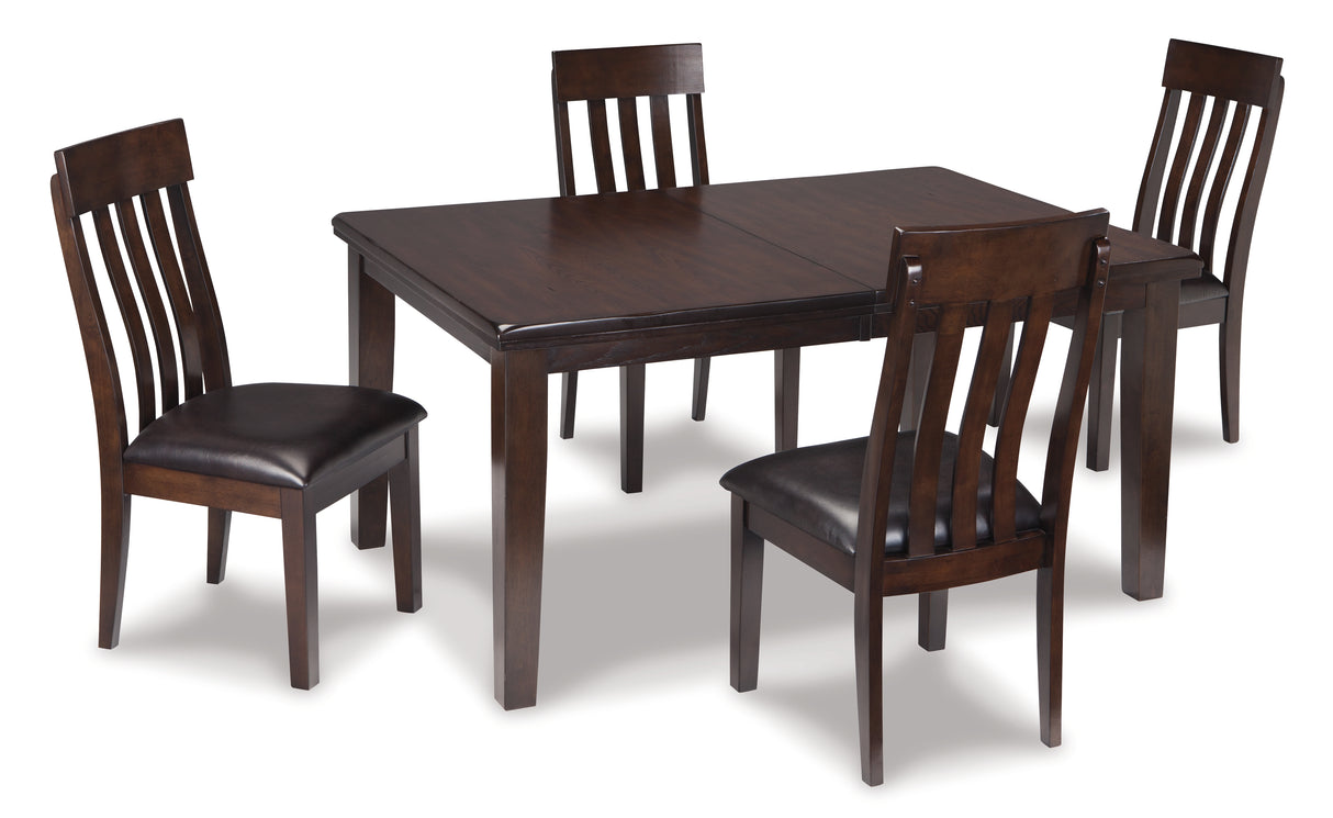 Haddigan 5-Piece Dining Table and 4 Chairs (Dining Chair, Dining Chair, Dining Chair, Dining Chair, Dining Extension Table)