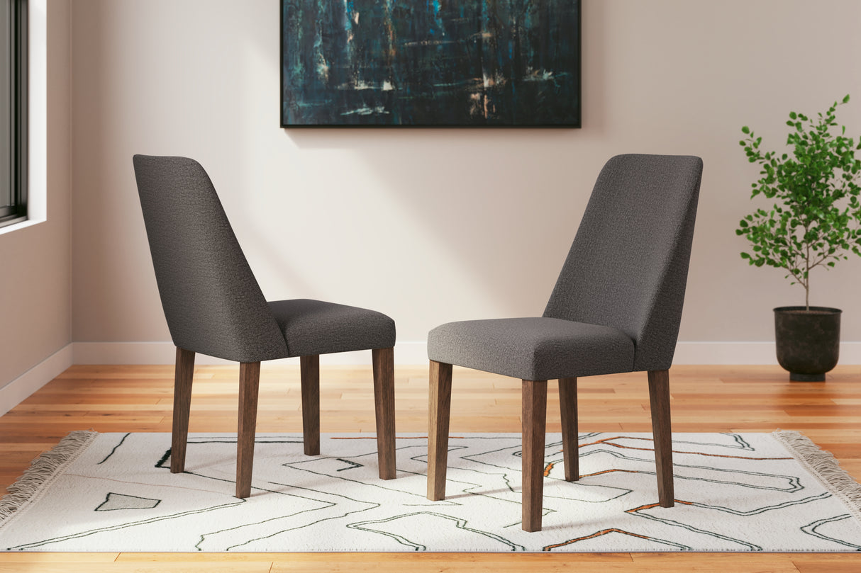 Lyncott Dining Chair (Color: Charcoal/Brown)