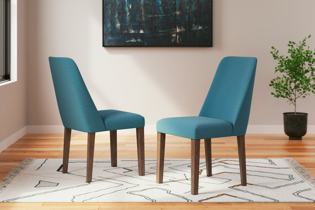Lyncott Dining Chair (Color: Blue/Brown)