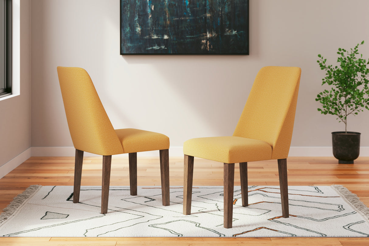 Lyncott Dining Chair (Color: Mustard/Brown)