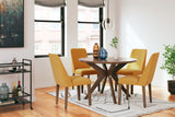 Lyncott Dining Chair (Color: Mustard/Brown)