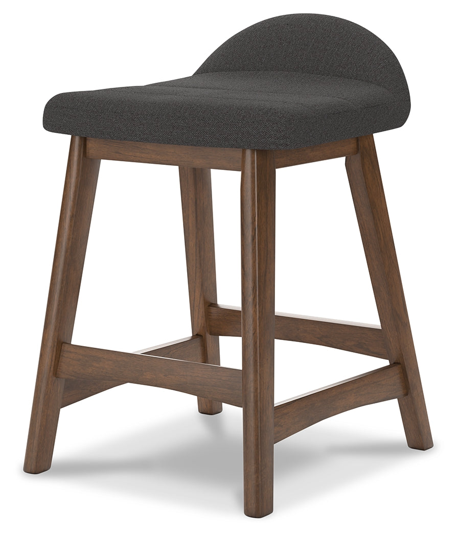 Lyncott Counter Height Bar Stool (Color: Charcoal/Brown, Barstool Height: Counter Height)