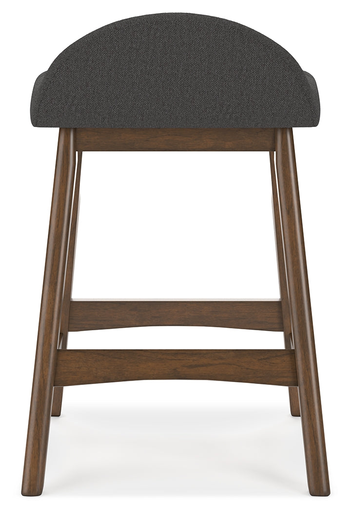 Lyncott Counter Height Bar Stool (Color: Charcoal/Brown, Barstool Height: Counter Height)
