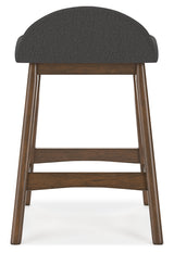 Lyncott Counter Height Bar Stool (Color: Charcoal/Brown, Barstool Height: Counter Height)