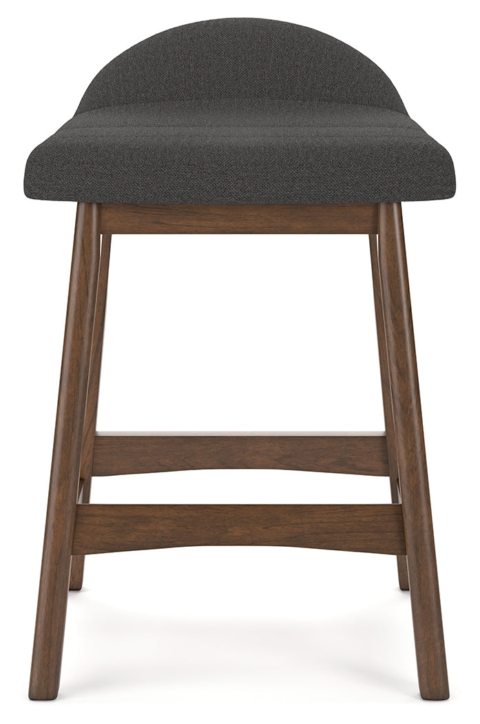 Lyncott Counter Height Bar Stool (Color: Charcoal/Brown, Barstool Height: Counter Height)