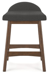 Lyncott Counter Height Bar Stool (Color: Charcoal/Brown, Barstool Height: Counter Height)