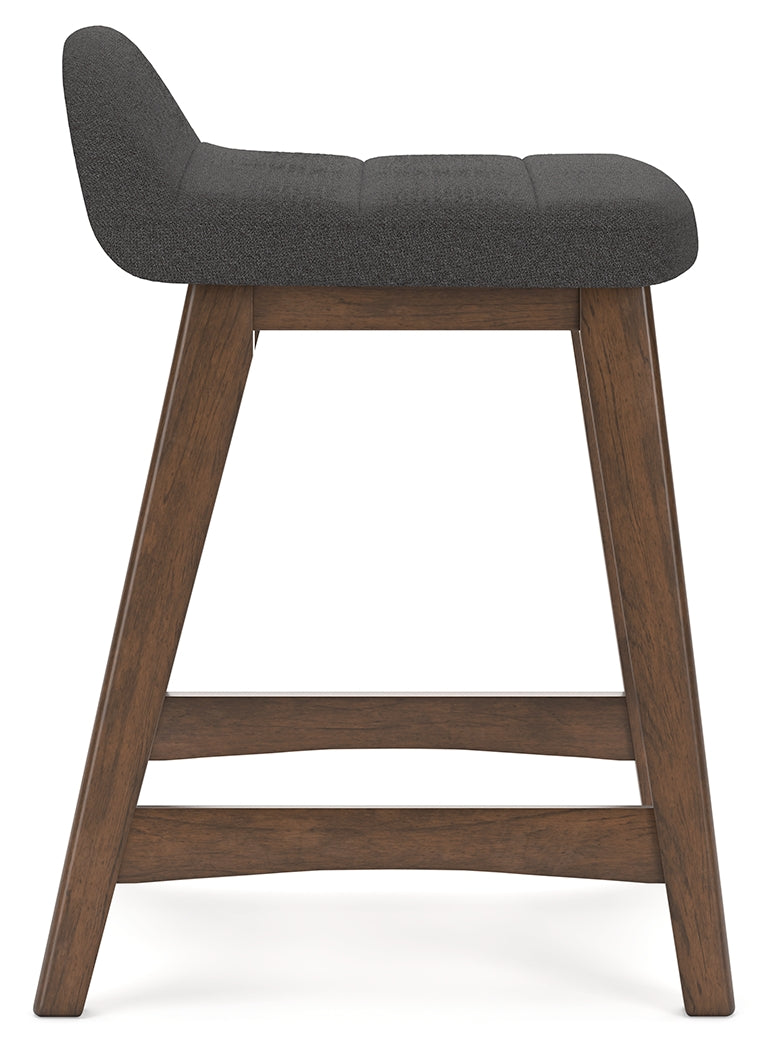 Lyncott Counter Height Bar Stool (Color: Charcoal/Brown, Barstool Height: Counter Height)