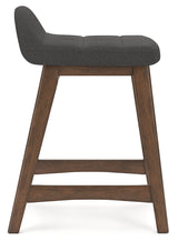 Lyncott Counter Height Bar Stool (Color: Charcoal/Brown, Barstool Height: Counter Height)
