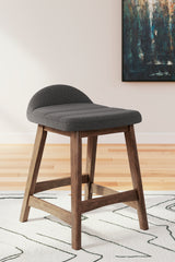 Lyncott Counter Height Bar Stool (Color: Charcoal/Brown, Barstool Height: Counter Height)