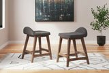 Lyncott Counter Height Bar Stool (Color: Charcoal/Brown, Barstool Height: Counter Height)