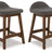 Lyncott Counter Height Bar Stool (Color: Charcoal/Brown, Barstool Height: Counter Height)