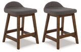 Lyncott Counter Height Bar Stool (Color: Charcoal/Brown, Barstool Height: Counter Height)