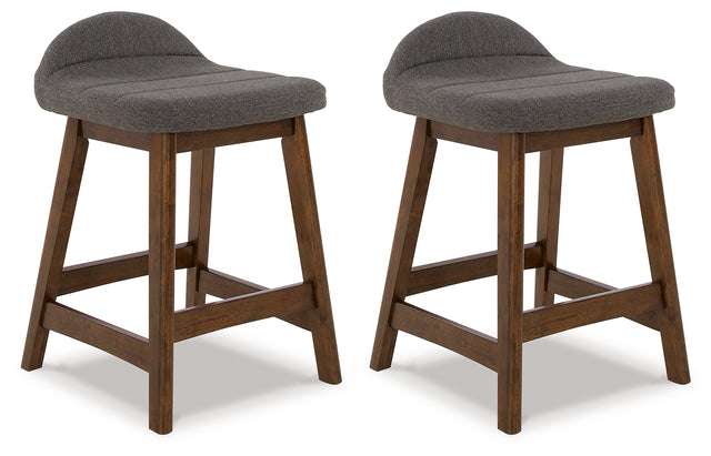 Lyncott Counter Height Bar Stool (Color: Charcoal/Brown, Barstool Height: Counter Height)